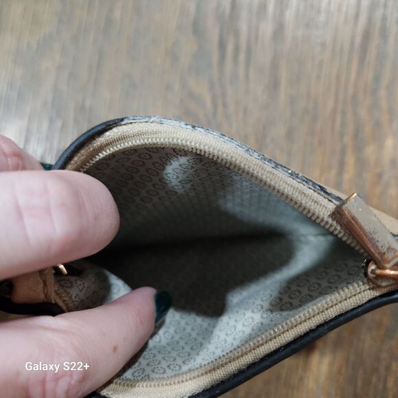 Black Rivet Taupe Leather Purse Normcore Everyday Carryall Classic Neutral - Picture 14 of 15